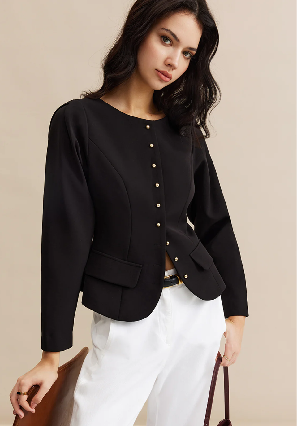 Piping Short Blouse